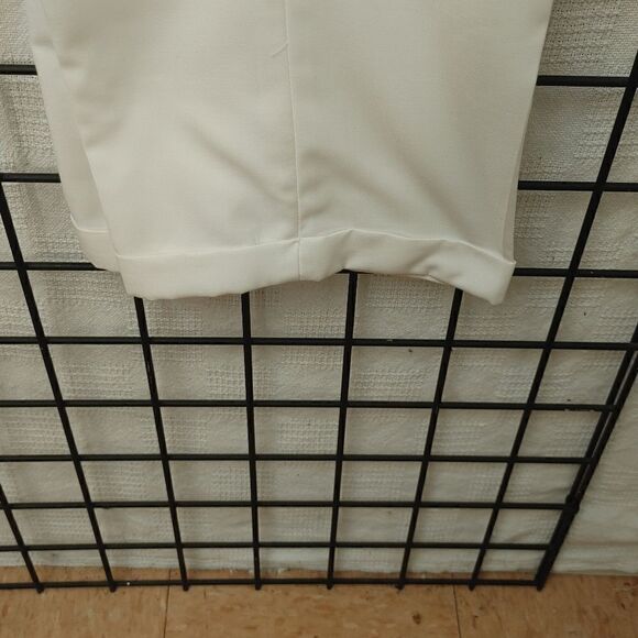 MEN'S VINCI COUTURE WOOL FEEL WHITE PLEATED PANT 42X34. - Picture 5 of 8